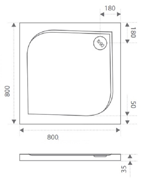 ЛП00007 Поддон Bas Квадро Santreyd - Вид №1