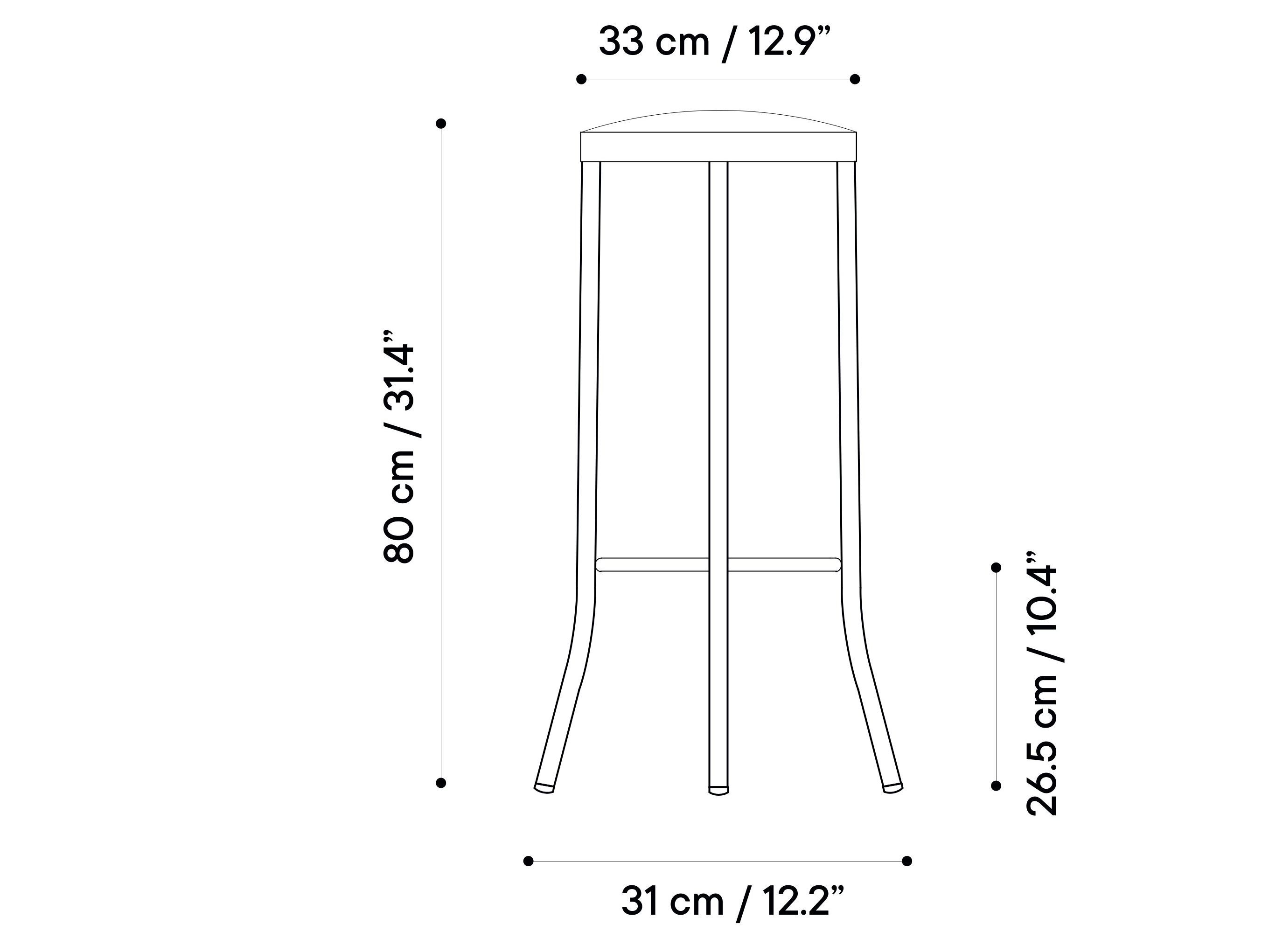 Высокий стальной стул со встроенной подушкой и подставкой для ног iSimar Puerto ARCH-00008162 - Вид №1