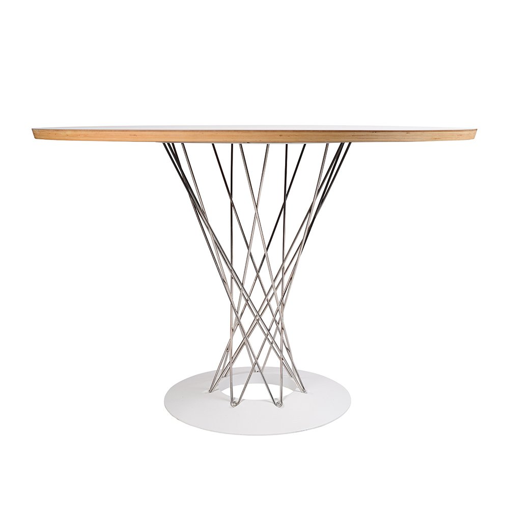 Обеденный стол круглый 108 см белый Isamu Noguchi Style Cyclone Table SOHO DESIGN  00-3886254 Белый;серебро  - Вид №1