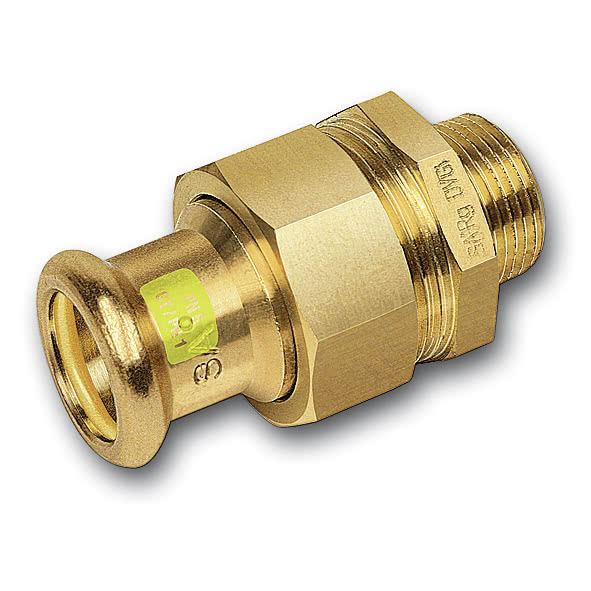 111343542 SANHA 11343G пресс-фитинг газ, бронза, сгон самоуплот. ВПр-НР 54x2 мм  - Вид №1