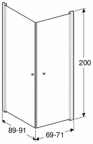 500.893.00.5 IDO Showerama 10-02 прямая душевая стенка, IDO Showerama 10-02, белые профили / прозрачное стекло, 900x900 мм  - Вид №4