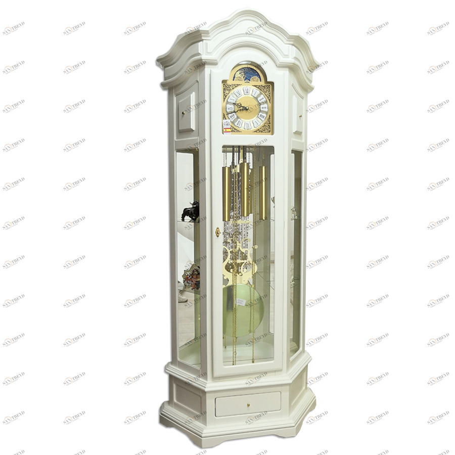 Часы напольные белые деревянные White SARS ДИЗАЙНЕРСКИЕ 00-3967436 Белый 