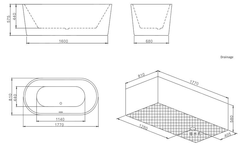 M707W Ванна акриловая SSWW  - Вид №5