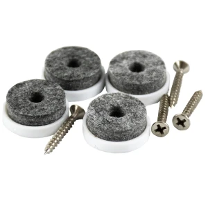 Накладки на мебельные ножки на саморезе 25 мм круглые войлок цвет серый 4 шт.