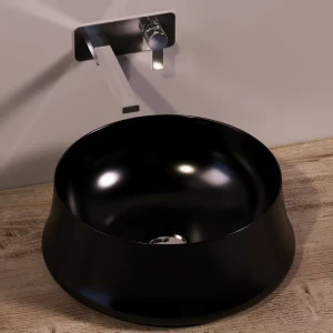 SH02NEROMATT Накладная раковина на столешницу  круглая Simas Sharp