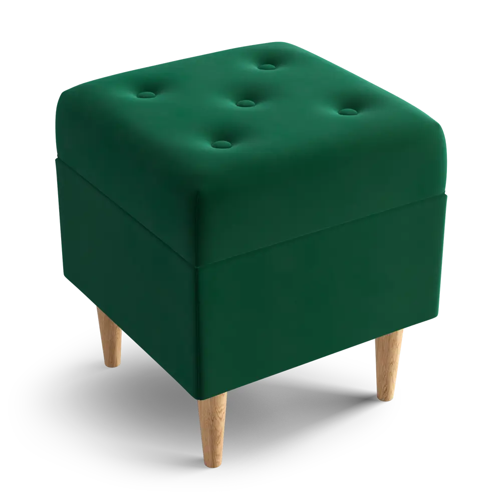 Пуф на ножках велюр Salotti Томми Velutto 33 зеленый 36x40 см STLM-2135574