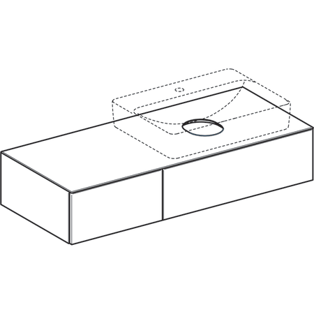 501.174.00.1 Шкафчик для накладной раковины Geberit VariForm, с двумя выдвижными ящиками, полкой и сифоном Geberit  - Вид №1