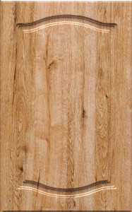 Фасады для кухни Классика Фрезеровка «Классика двойная» Дуб бонифачо глянец ПЭТ №232