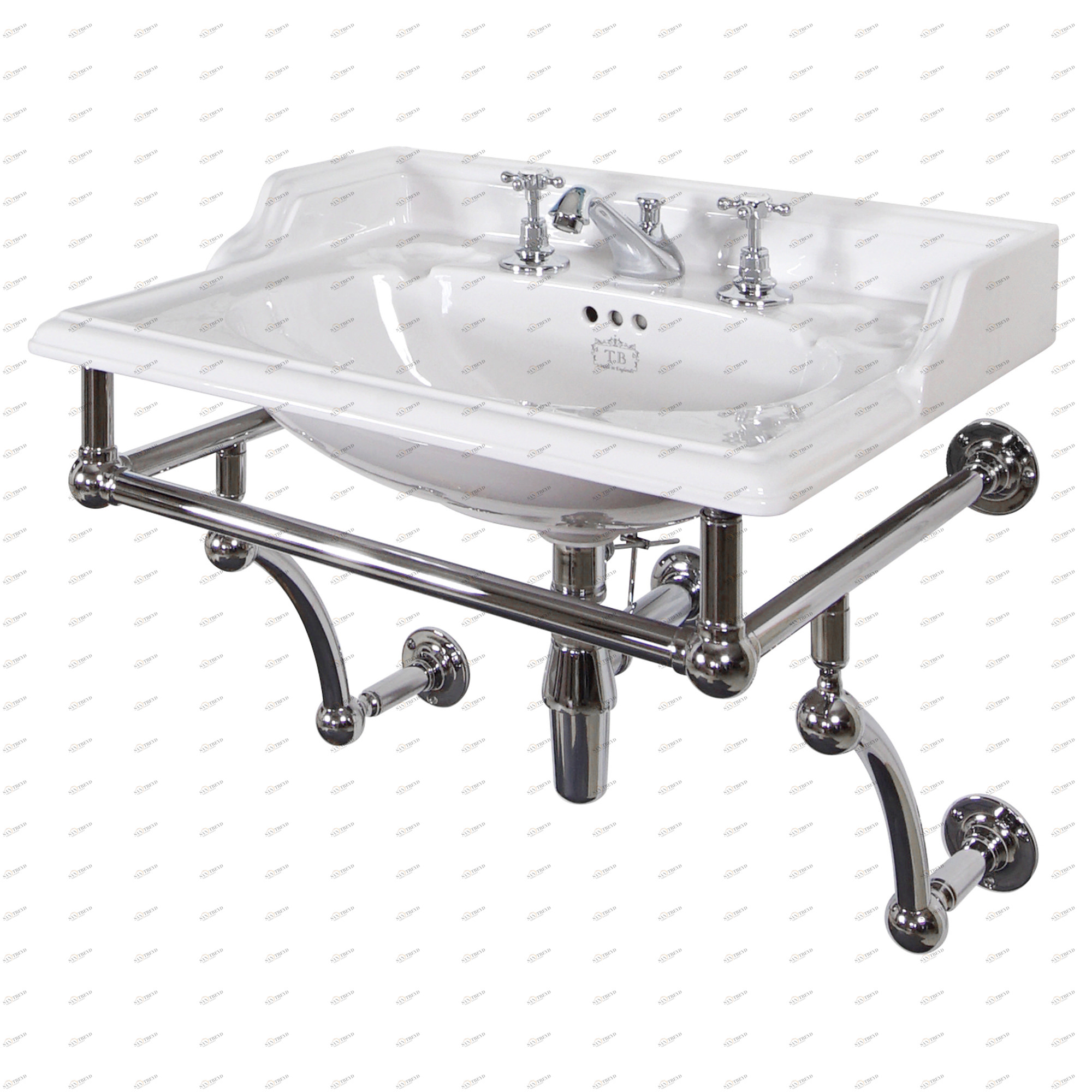 Traditional bathrooms Умывальник LIVERPOOL стандартный с подвесной консолью Cs-li-051