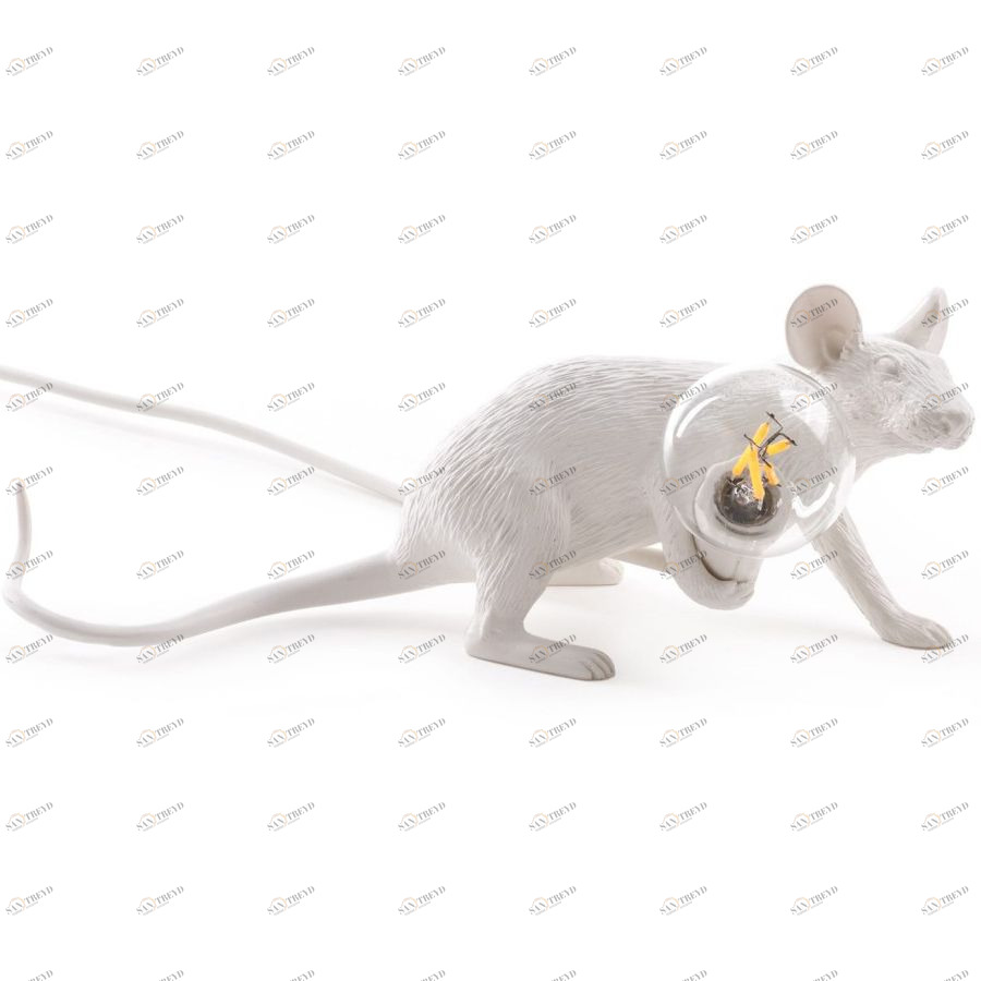 Светильник настольный Mouse Lamp Lie Down, белый Seletti 14886