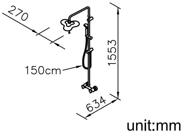 JUSTIME Настенная душевая стойка из хромированной латуни с ручным душем с лейкой Story sun-id-1404586 - Вид №1