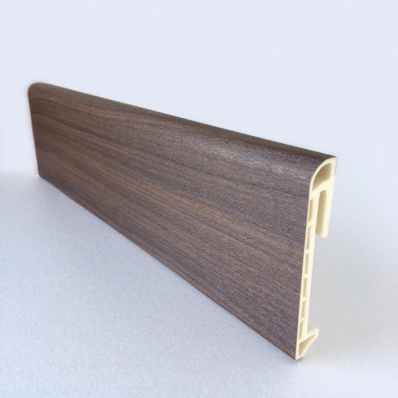 Напольный плинтус  Тик шоколадный 80мм DEKOR PANEL DP071