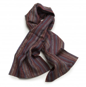 LEI_260_54 Шарф 45/200 лен, полоска сиреневая LEITNER