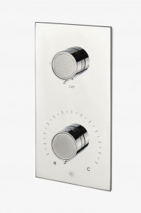 BTH45C Интегрированная термостатическая и двусторонняя переключающая накладка серии Bond Union с ручками с гильошированными звеньями Waterworks