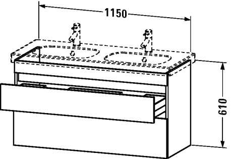 Тумбочка подвесная DuraStyle #DS6486 1150 x 453 мм Duravit DS648601414 - Вид №1