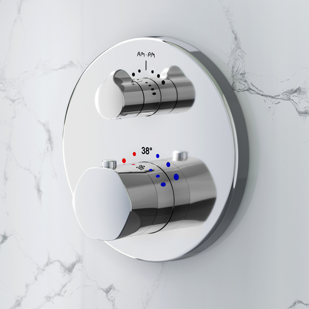 F9085500 смеситель д/ванны/душа с термостатом монтируемый в стену хром шт AM.PM Gem