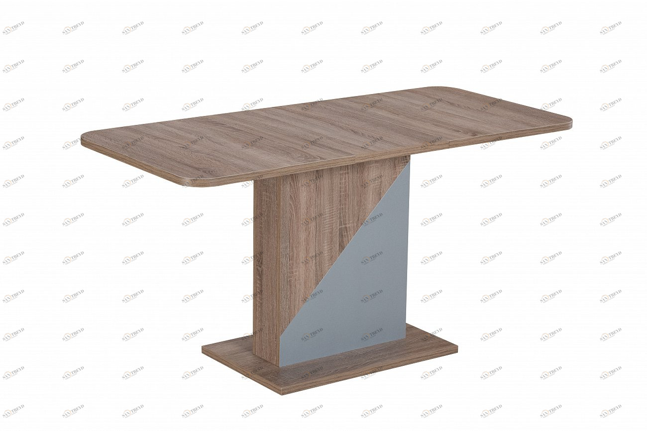 Стол обеденный раздвижной коричневый с синей вставкой 110-145 см Accent STOOL GROUP  00-3958853 Коричневый;синий 