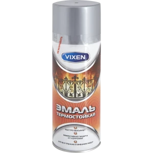 Эмаль аэрозольная термостойкая Vixen 500 мл цвет серебро