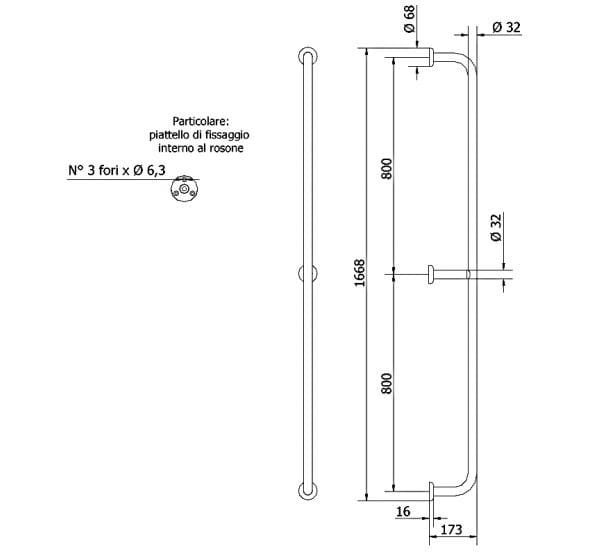 Вертикальные поручни от стены до стены Thermomat окрашенная ARCH-00054591 - Вид №2