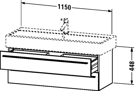 XL634704949 X-Large Тумбочка подвесная Графит матовый, декор Duravit - Вид №1