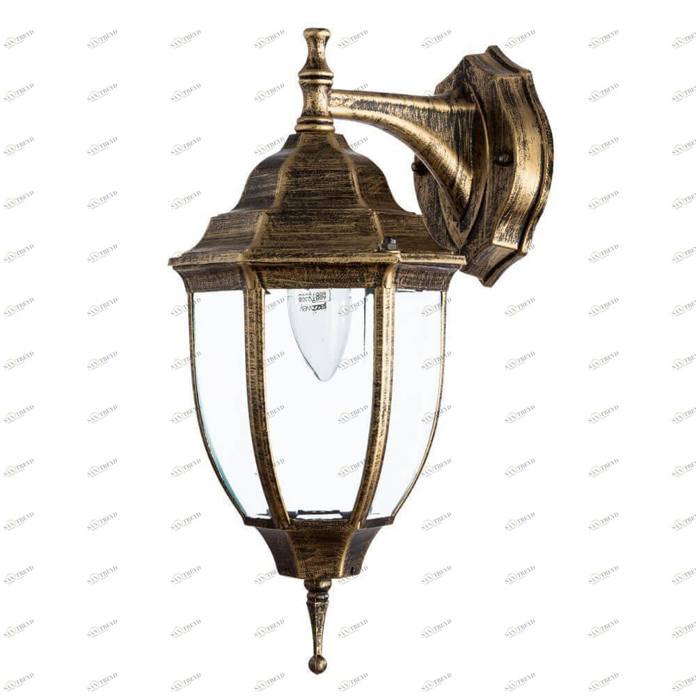 Уличный настенный светильник металлический коричневый Arte Lamp Pegasus A3152AL-1BN ARTE LAMP PEGASUS, ФОНАРЬ 00-3897471 Коричневый;прозрачный 