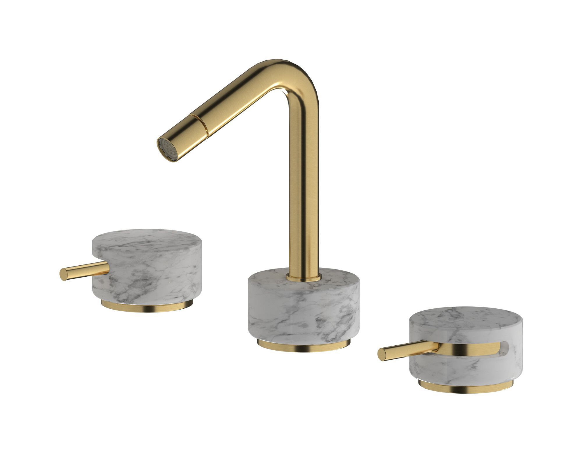 Смеситель для биде с 3 отверстиями для мраморной столешницы с автоматическим сливом IB мрамор + мрамор Elle ARCH-00121920 - Вид №16