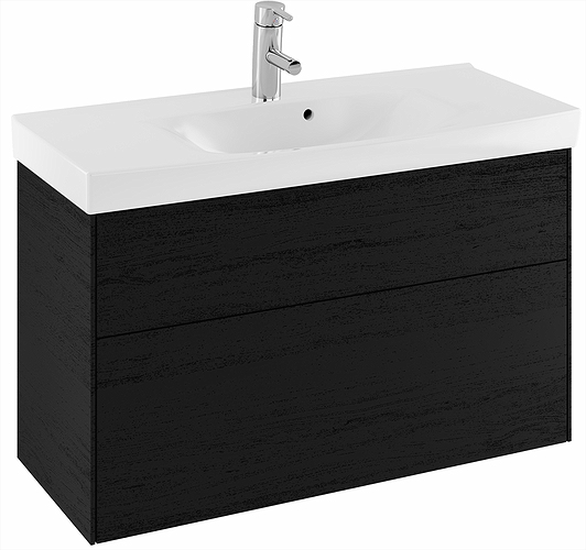 47442 IFO Sense тумба под умывальник, с двумя ящиками, W = 900 мм, W1 = 922 мм, темно-серый - Вид №11