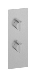 Комплект наружных частей термостата с дивертером на 2 потребителя - вертикальная прямоугольная панель с ручками Hey Joe WE ARE IB eua611ssnhj Brushed Nickel Aqua