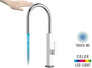 Remer Rubinetterie Смеситель для кухни с поворотным изливом и ручным душем Touch-me Qktr 73