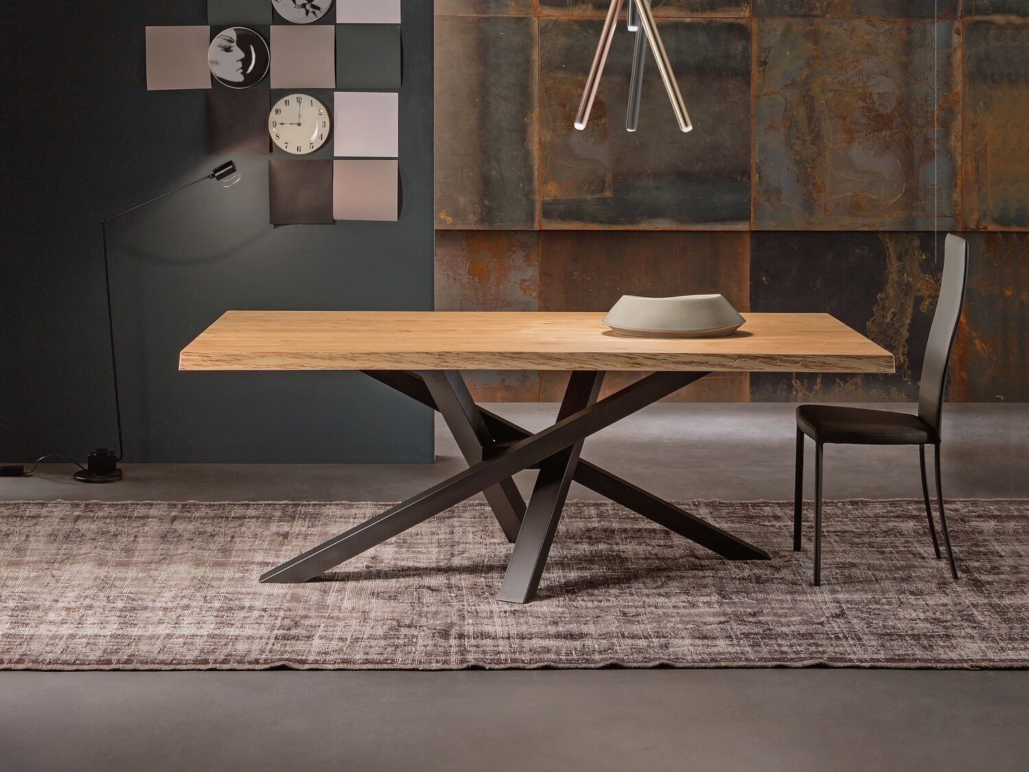 Фиксированный и выдвижной стол с деревянной столешницей RIFLESSI Shangai ARCH-00062136