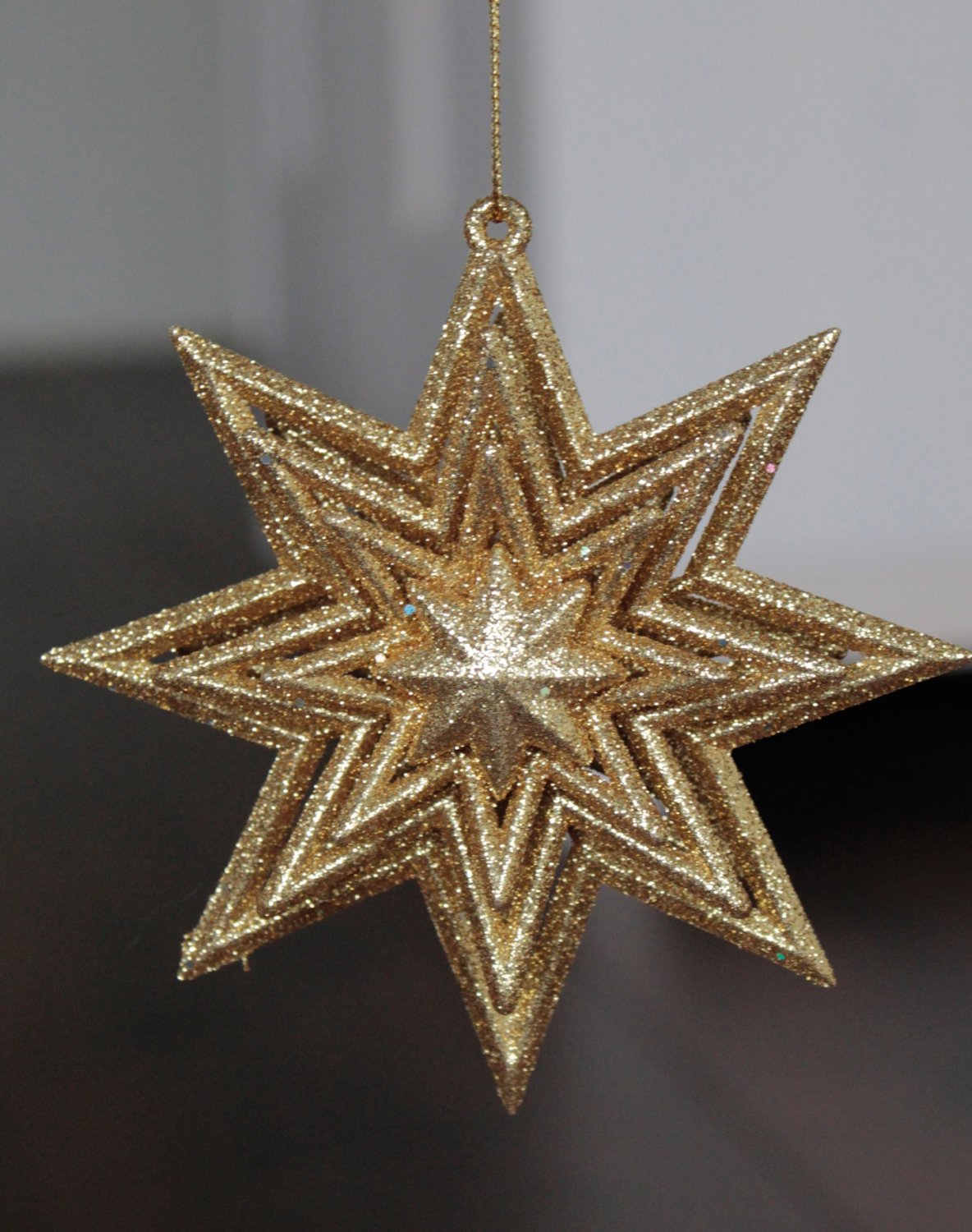 1301 331 a2 Декоративная звезда, акрил, с блестками, Ø 11 см, золото H-andreas 