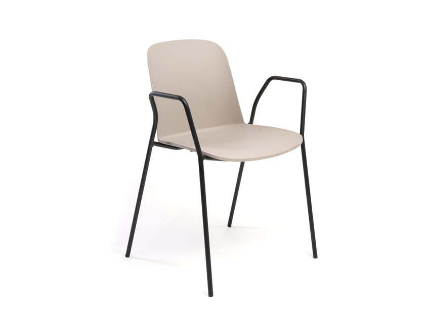 Стул на 4 ножки из окрашенного металла с подлокотниками AP Factor Charlotte ARCH-00112174