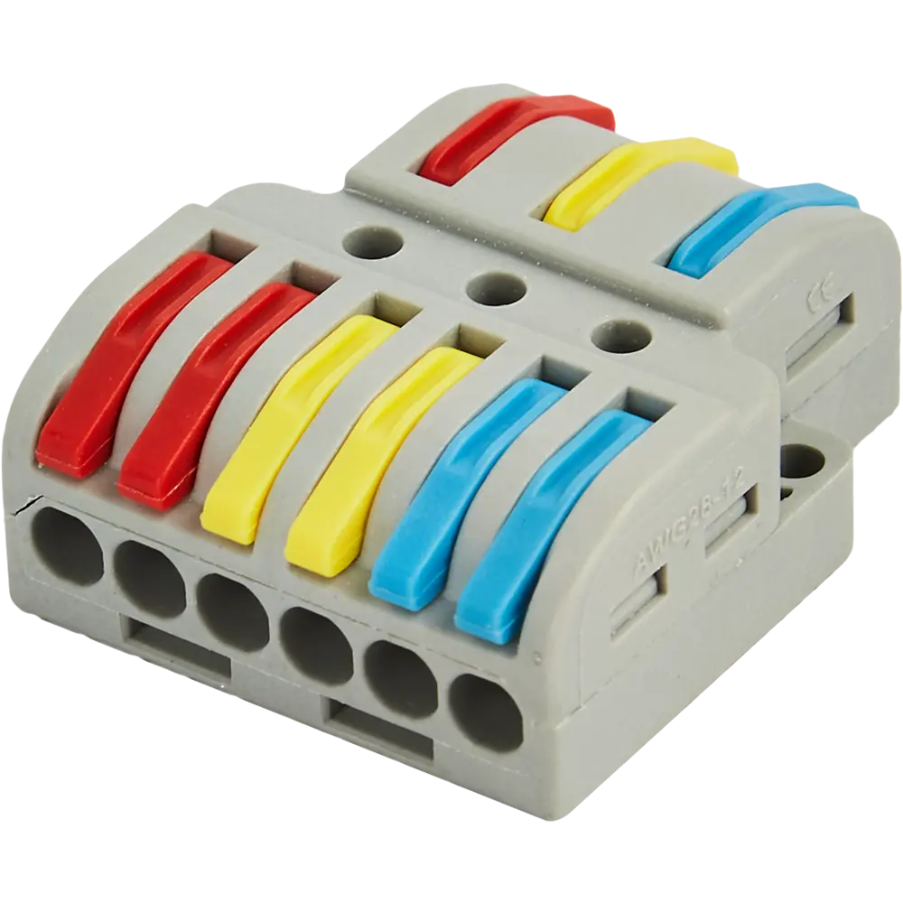 86218563 Клеммы разветвительные рычажковые Duwi СМК-536 PRO 3х6-проводные 4мм² серые 4шт 26661 1 STLM-1115386 Santreyd 