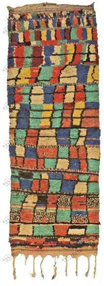 AFOLKI Коврик в стиле пэчворк с длинным ворсом из шерсти и хлопка Boucherouite Taa1025be