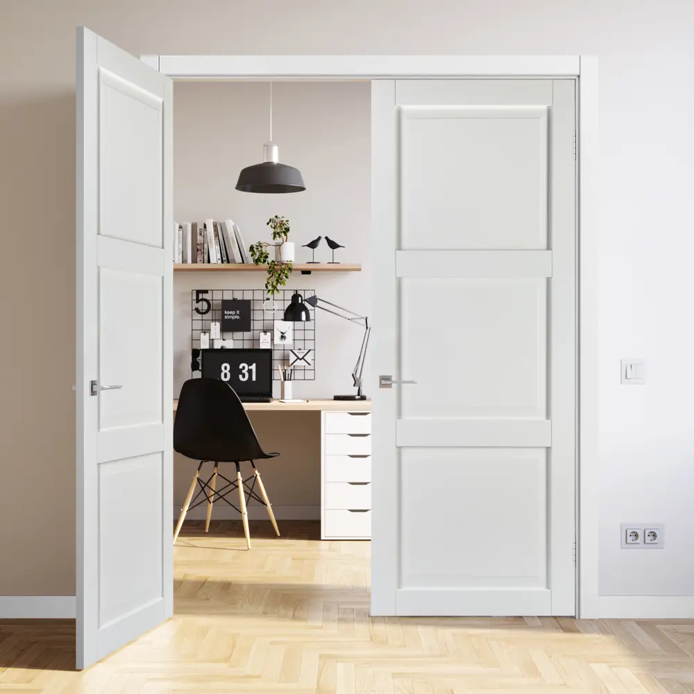 Комплект двери Адажио глухая 80x200 см Hardflex белый с добором 100 мм МАРИО РИОЛИ STLM-2169869 - Вид №2