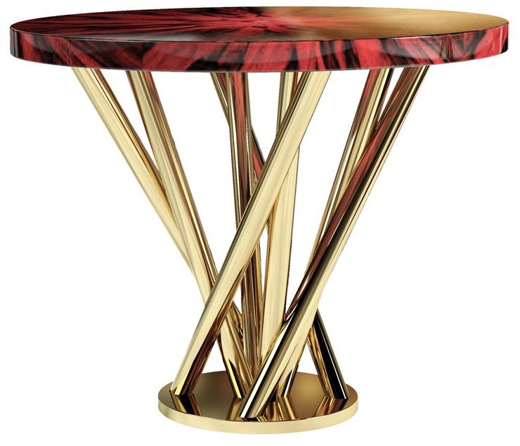 Malabar Круглый журнальный столик из фанерованной древесины для гостиной Nebula sun-id-1385299 - Вид №1