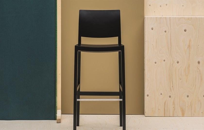 Andreu World Барный стул высокий деревянный Duos Bq2756 - Вид №5