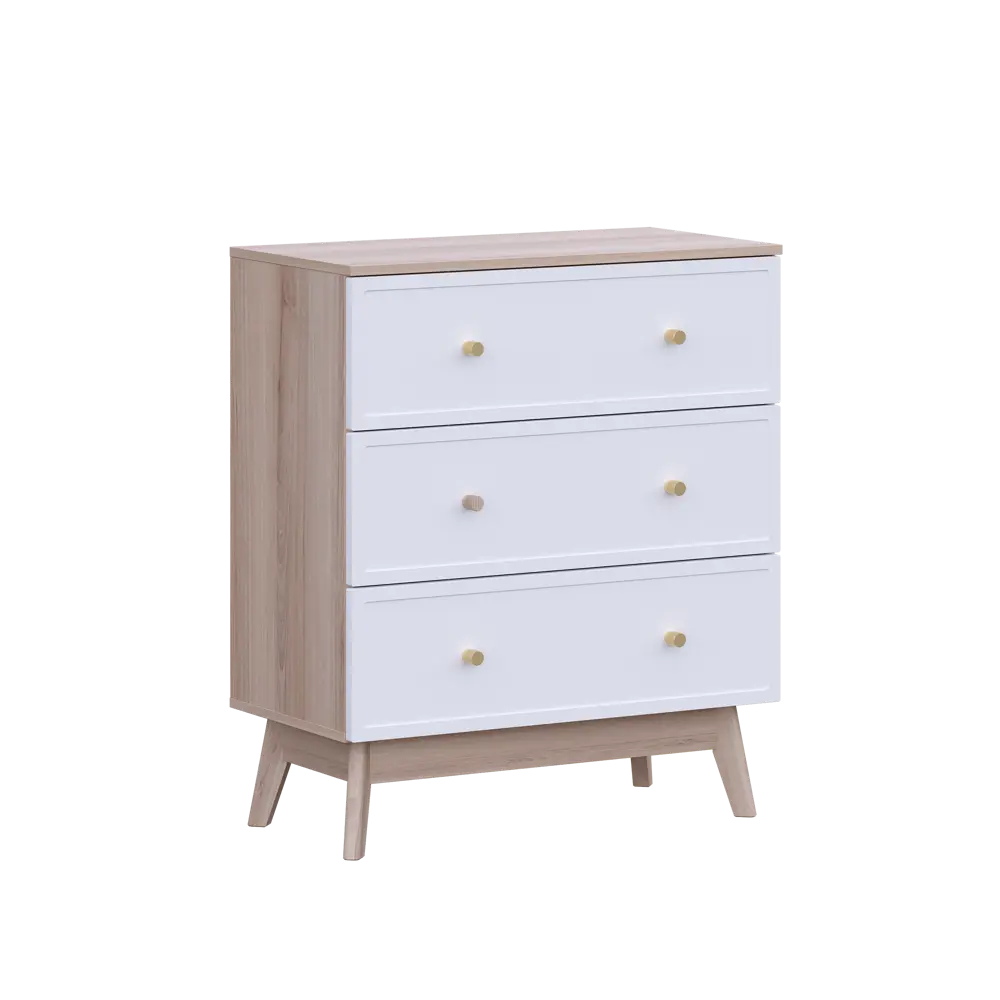 Комод KONSENSA Амьен 3 ящика 80x94x41.7 см ЛДСП цвет белый/коричневый 89448126 STLM-2066479 Лион - Вид №6