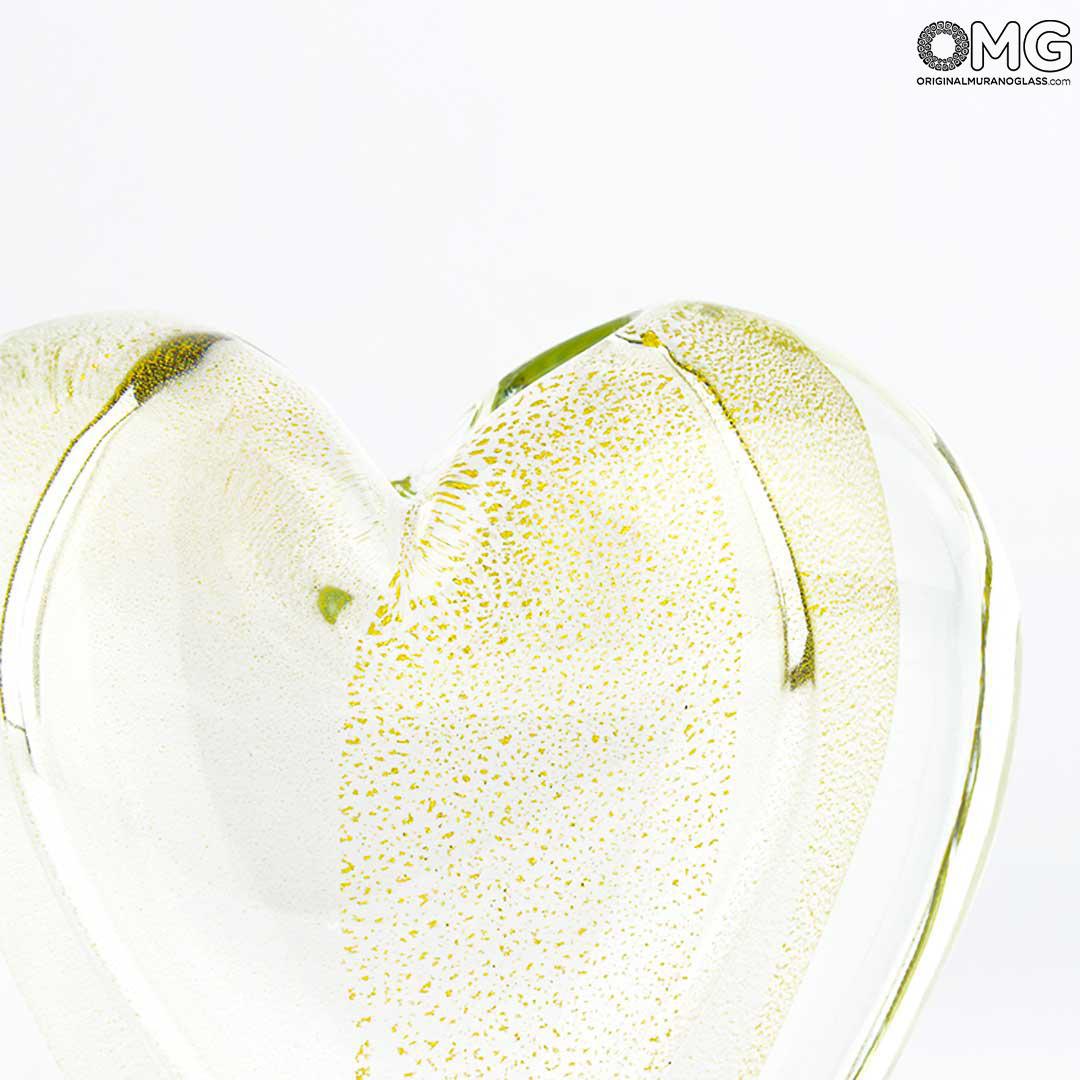 3574 ORIGINALMURANOGLASS Ваза Золотое сердце - соммерсо - муранское стекло OMG 10 см  - Вид №1