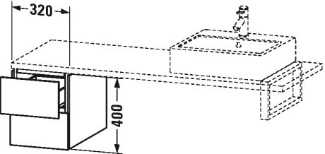 LC583509191 L-Cube Шкафчик для консоли Серо-коричневый декор Duravit - Вид №1