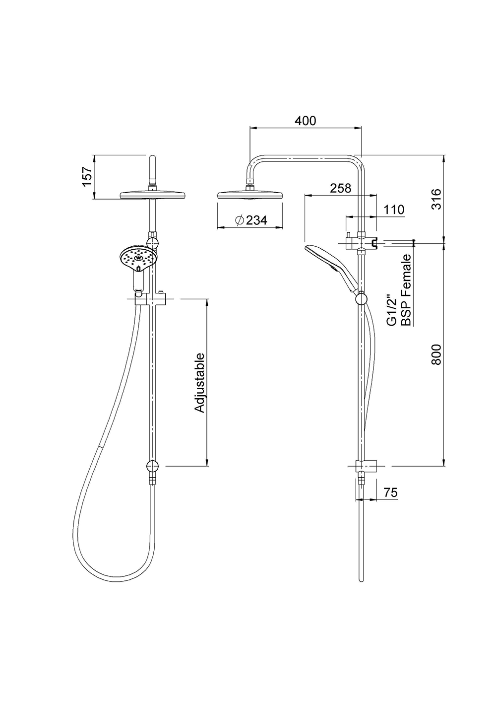 KHSSCPGR Душ Satinjet Koha MKII Twin Methven  - Вид №1
