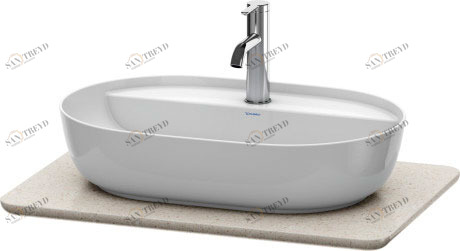 LU946502525 Каменная кварцевая консоль Luv #LU9465 688 x 475 мм Структура песочного кварцевого камня Duravit