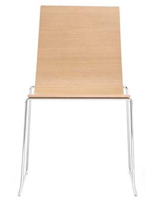 Andreu World Стул штабелируемый на санках из дуба Lineal Si0582 - Вид №8