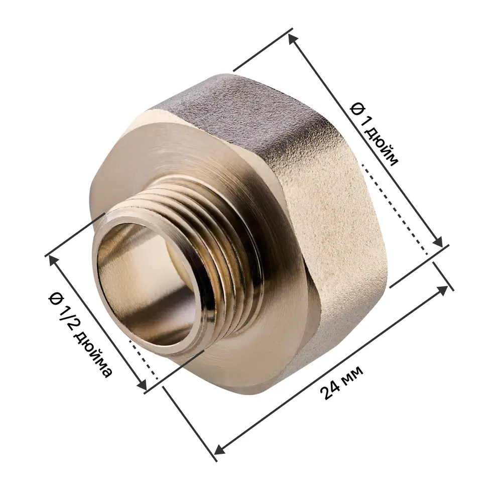 Переходник MONLID 1"x1/2" ВР-НР мм никелированная латунь 89421167 STLM-2042363 