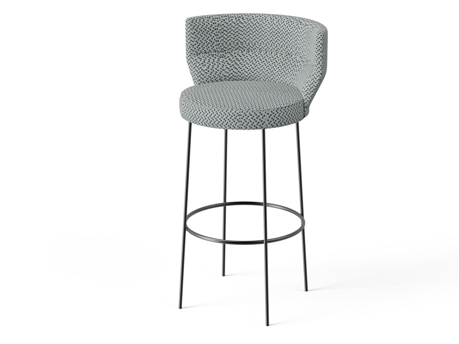 Высокий кожаный стул с подставкой для ног Punt Sena ARCH-00069404 - Вид №1