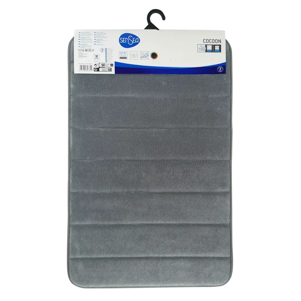 Коврик для ванной Sensea Cocoon 50x80 см цвет тёмно-серый STLM-2055790 - Вид №4