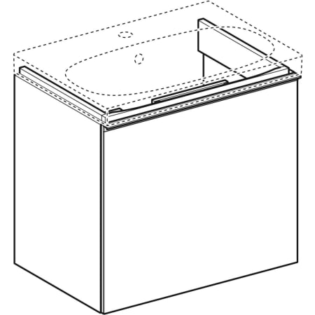 500.616.JK.2 Шкафчик для раковины Geberit Acanto, с одним выдвижным ящиком и одним внутренним выдвижным ящиком, с укороченным вылетом, с сифоном Geberit  - Вид №16