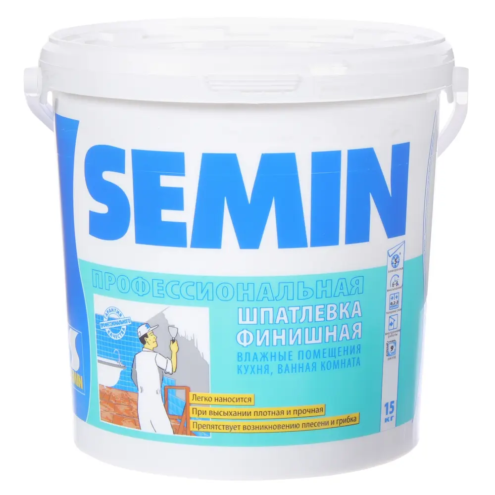 Шпатлевка финишная для влажных помещений Semin 15 кг 81964403 STLM-2091780 