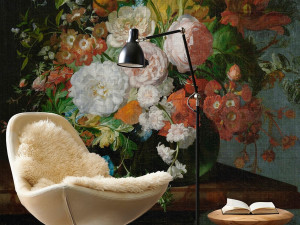 Цветочные узоры нетканые моющиеся огнезащитные обои