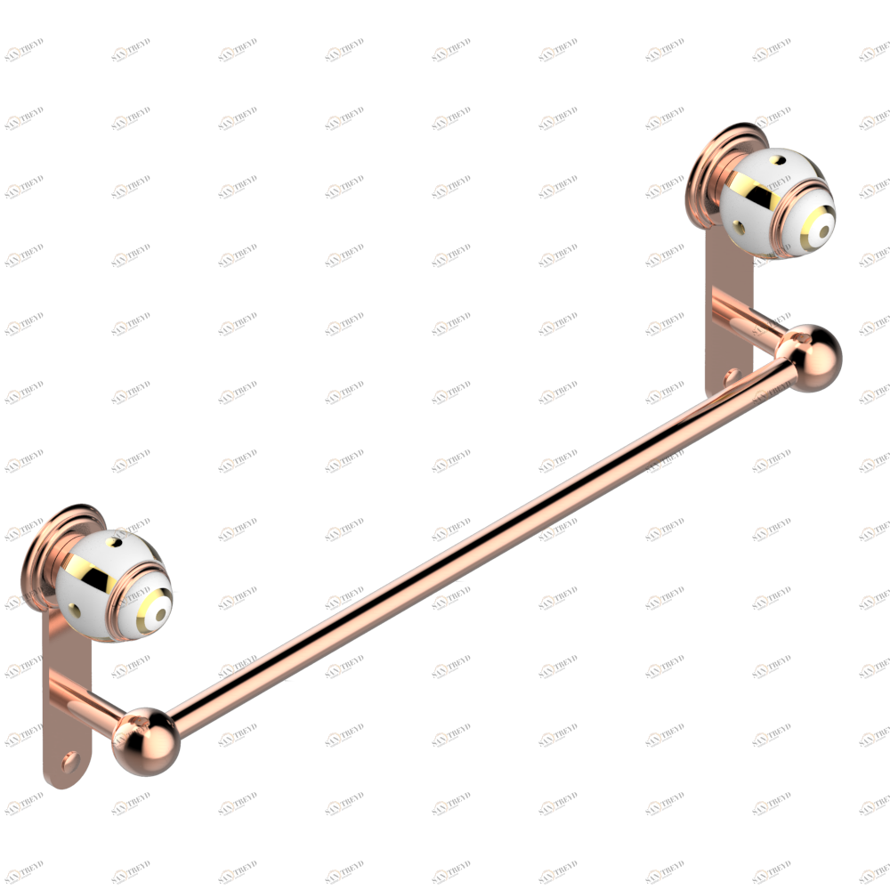 A7A-514/45 Полотенцедержатель одинарный - фиксированная рейка 45 см Thg-paris Ithaque с золотым декором Розовое золото A7A-514/45 CAT.F